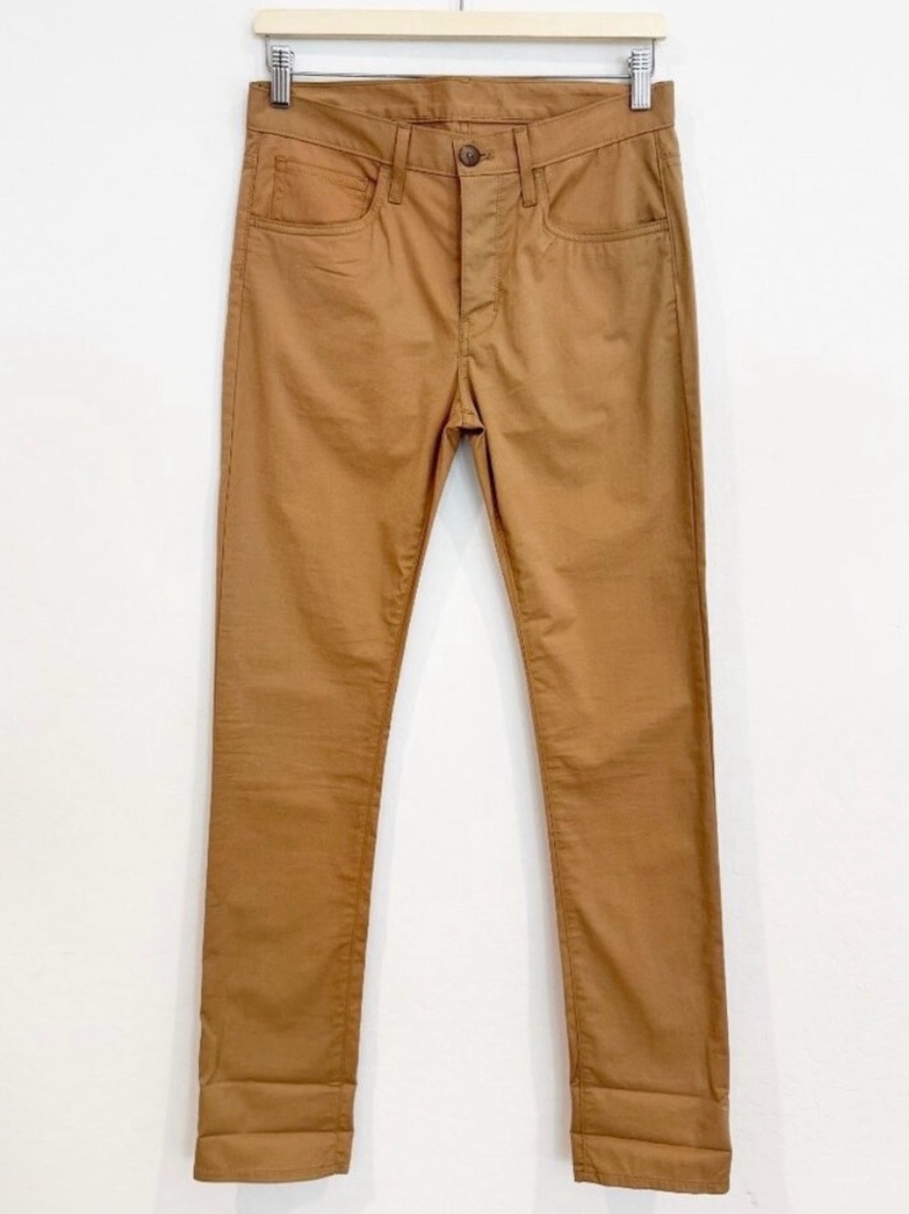 Theory Payden Cotton Stretch Button Fly Twill Pants Tan Office Chino Business 0
